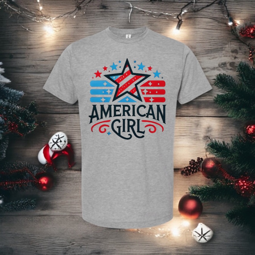 American Girl Grey Short Sleeve Tee